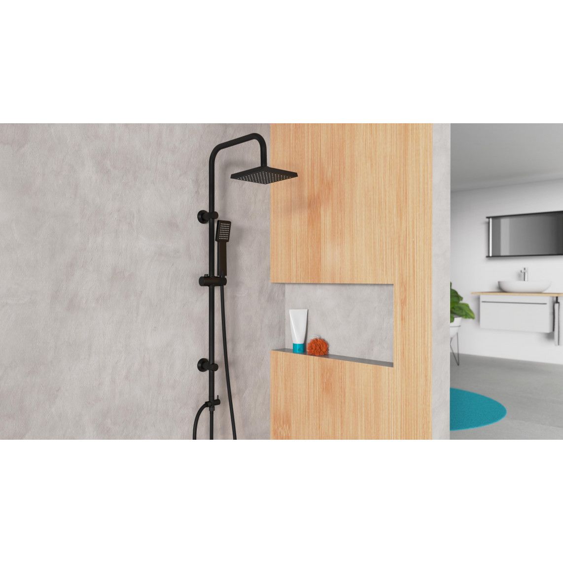 DX12004BL EASY ENERGY Set douche de pluie, noir mat vue 11
