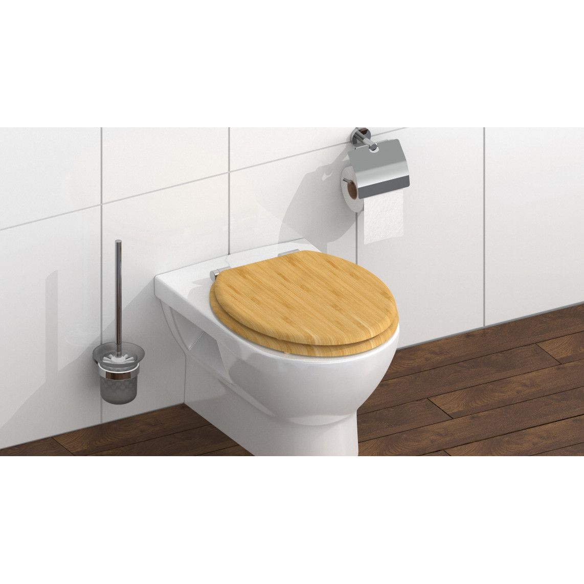 81101 abattant WC en bambou, avec frein de chute vue 8