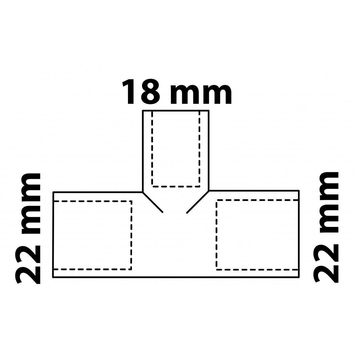 989278055 CU Té de réduction, vierge, 22 mm x 18 mm x 22 mm, 3 manchons (5130) vue 3