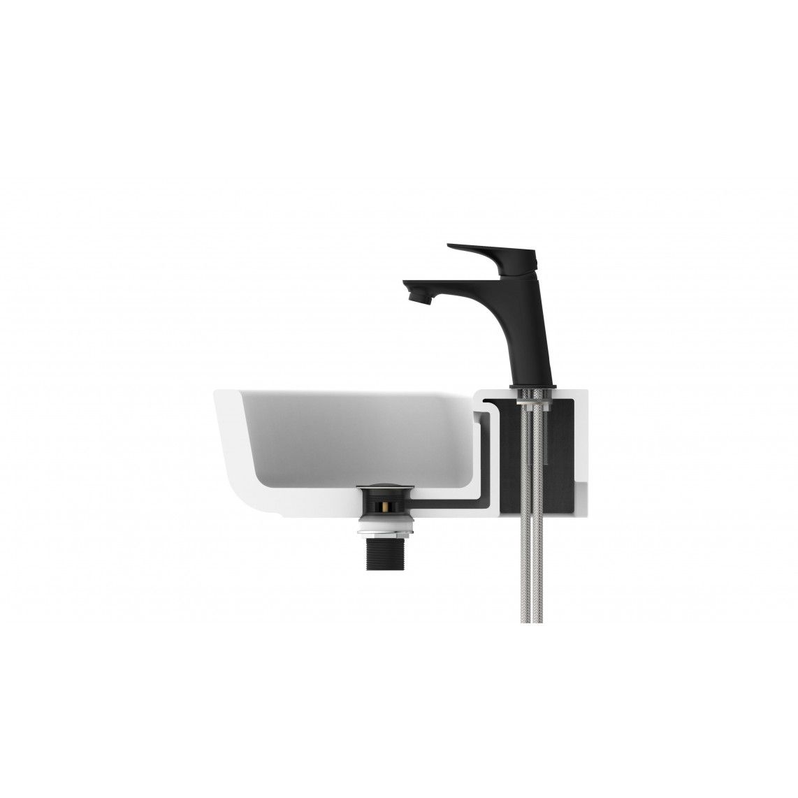 33216 BOSTON Mitigeur lavabo, noir mat vue 9