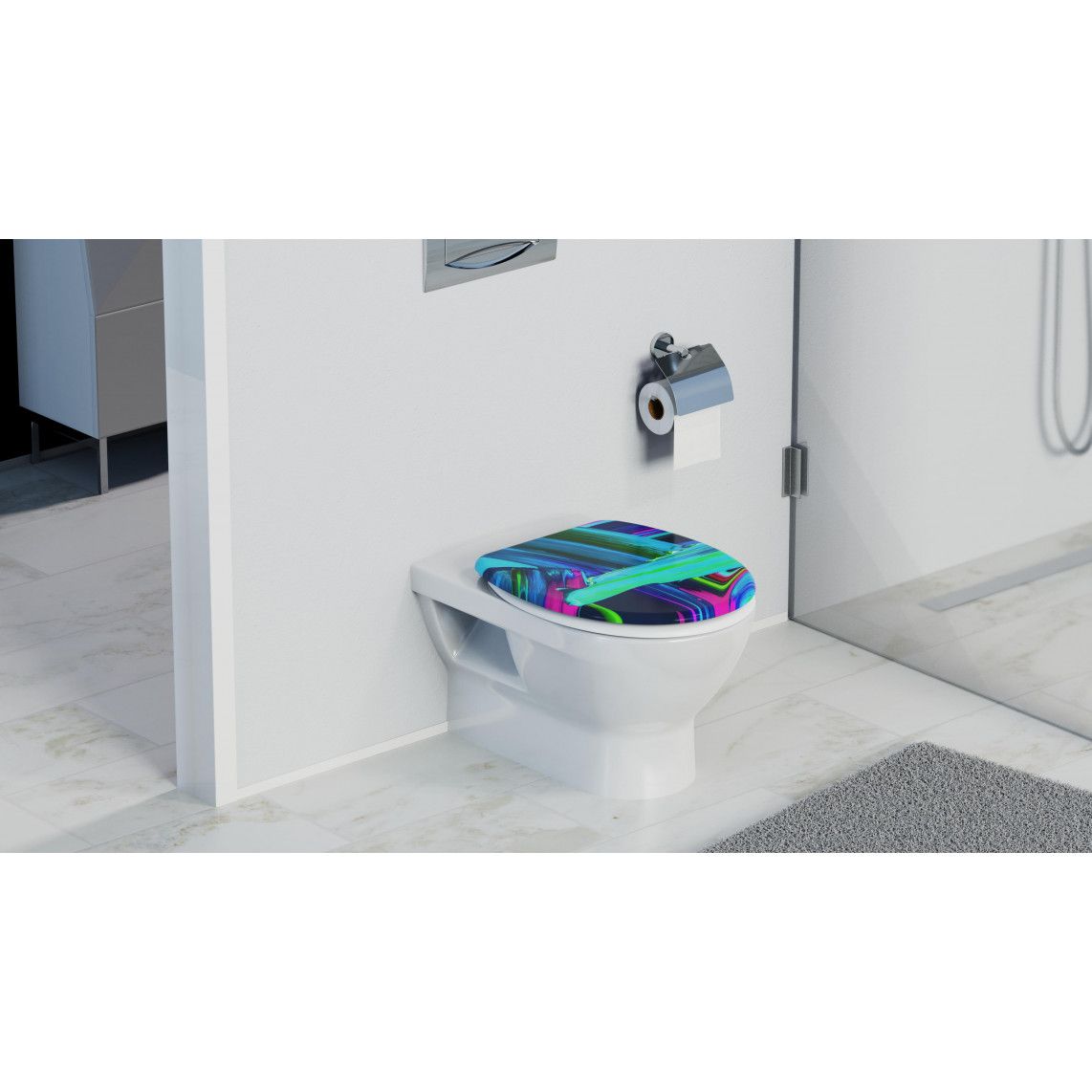 82191 abattant WC en Duroplast, NEON PAINT, avec frein de chute vue 10