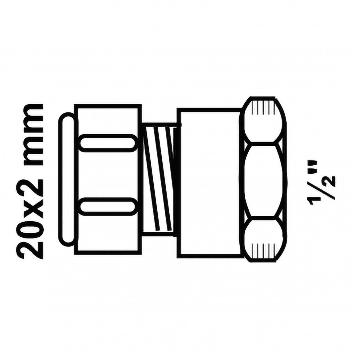 988903355 Transition piece, brass, 20 mm x 1/2" female, clamp fitting for multilayer pipe vue 4