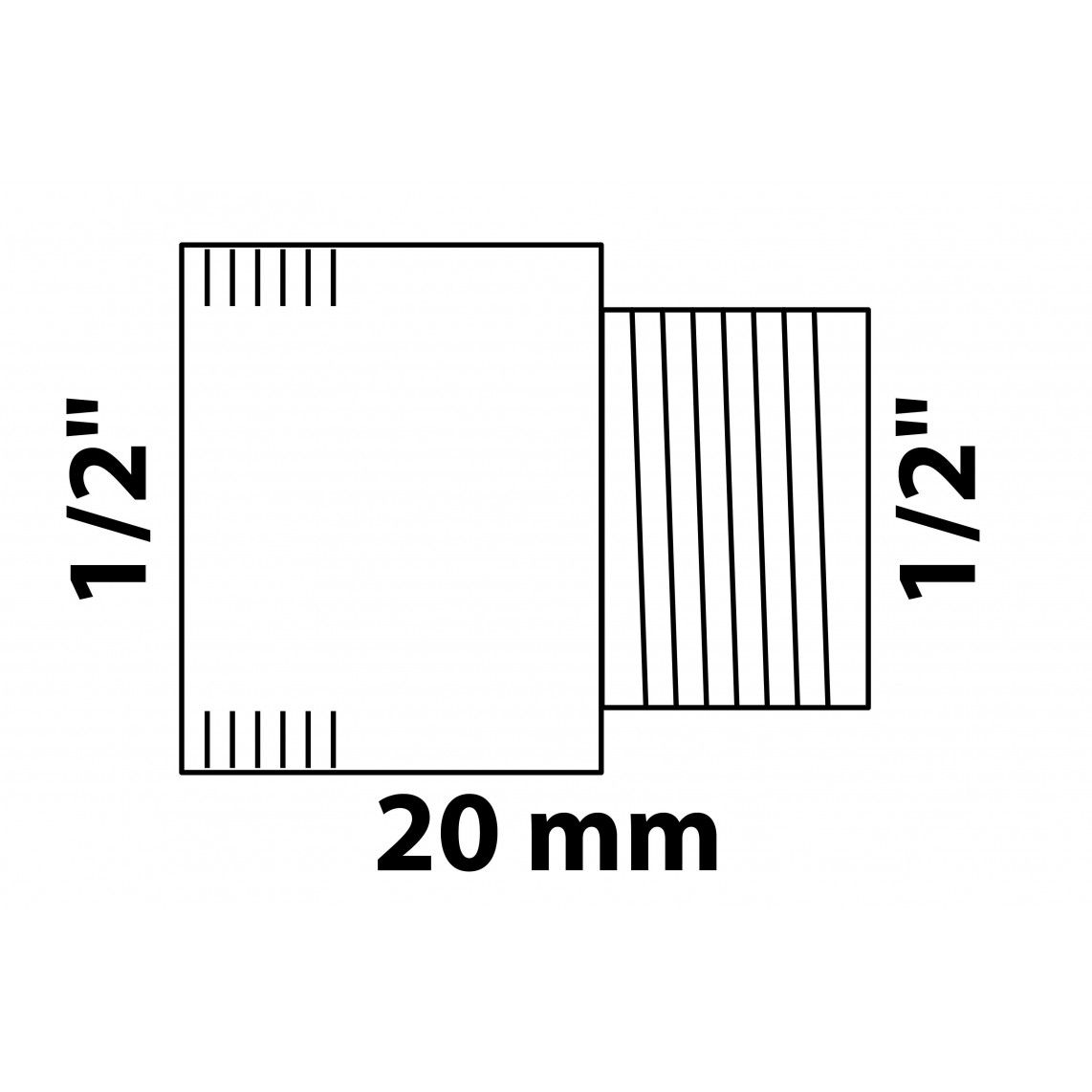 989315355 LT extension de robinet, vierge, 1/2" x 20 mm, vue 2