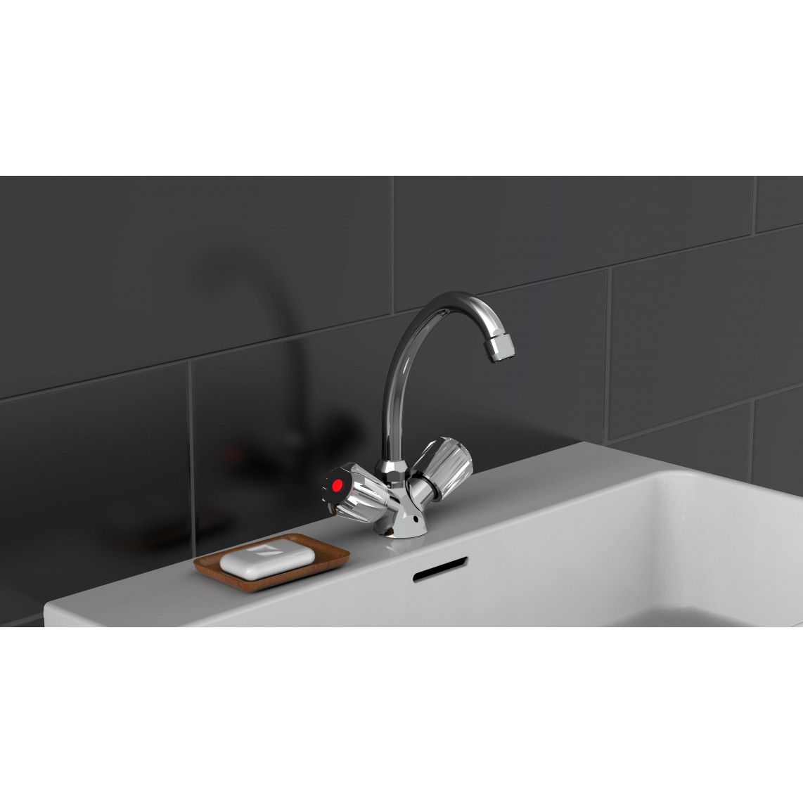 37210 SAVINO Wash basin mixer, chrome vue 3