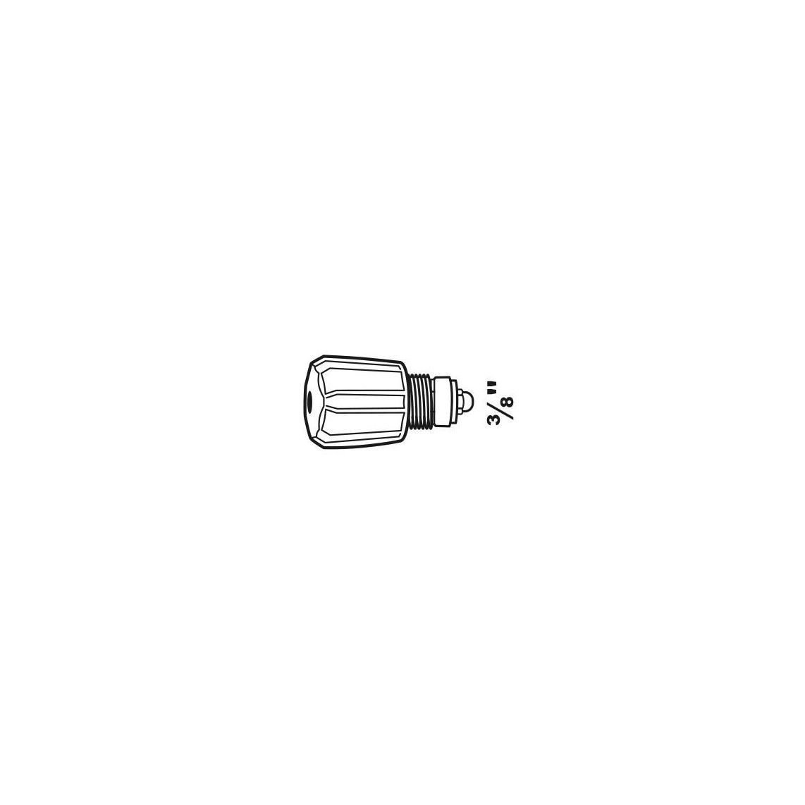 986143948 Acrylic handle, clear, 3/8", with headpart, marking blue/red vue 2