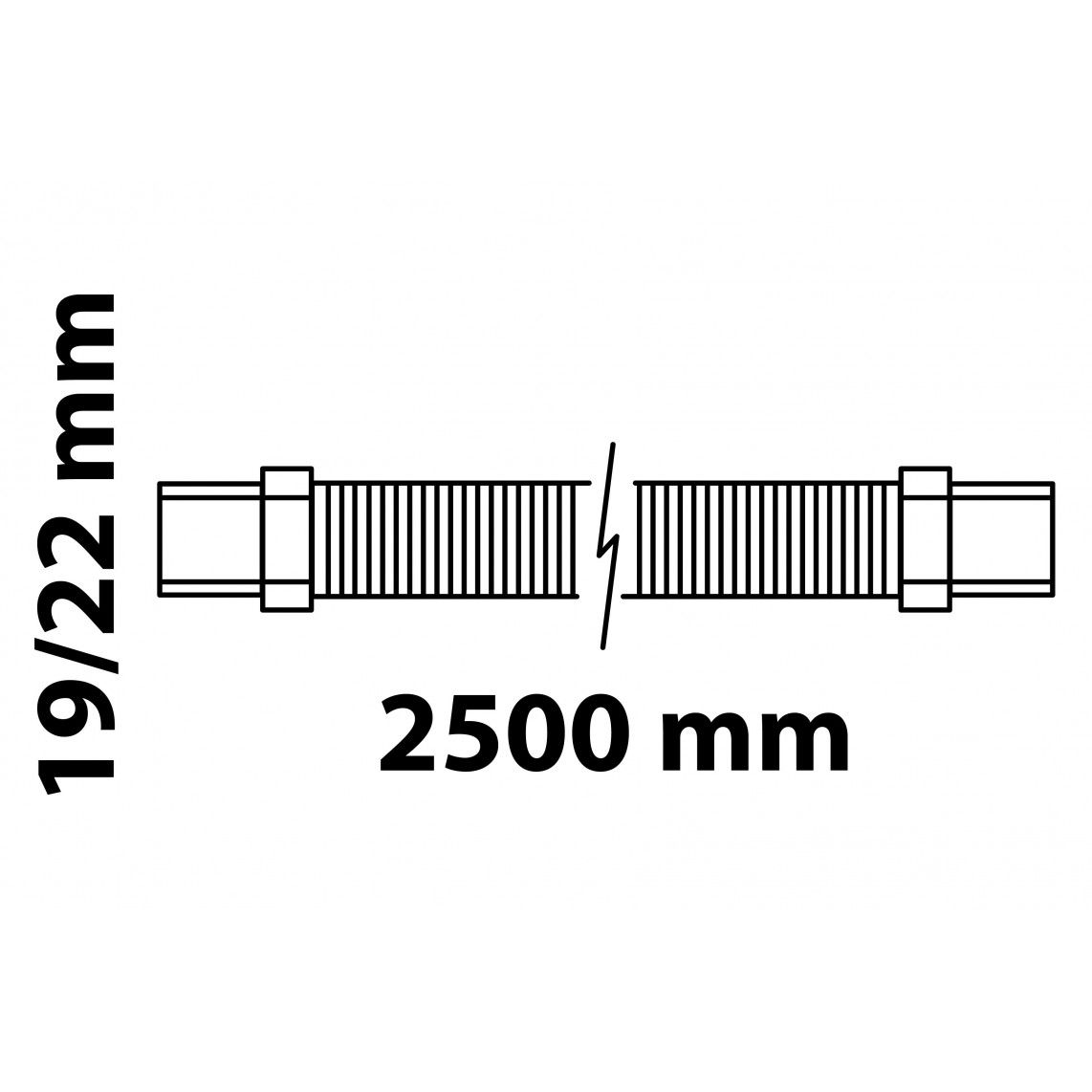 98667300 Spiral drain hose with suspension, 2,5 m, for 3/4" sleeve inner diameter: 19 mm/22 mm vue 2