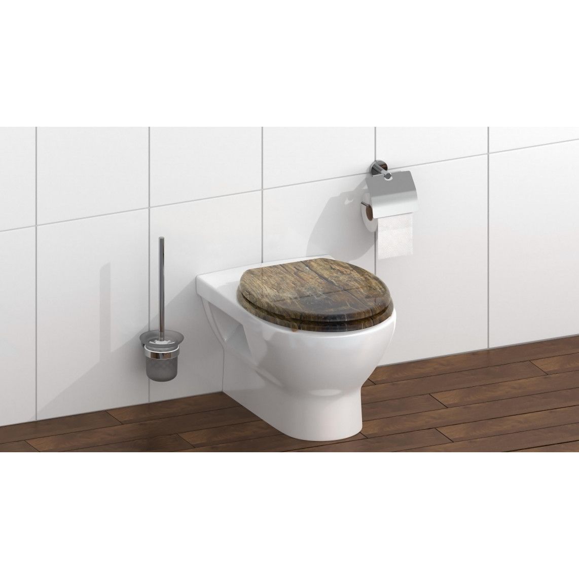 80124 MDF WC-zitting SOLID WOOD, met valrem vue 8