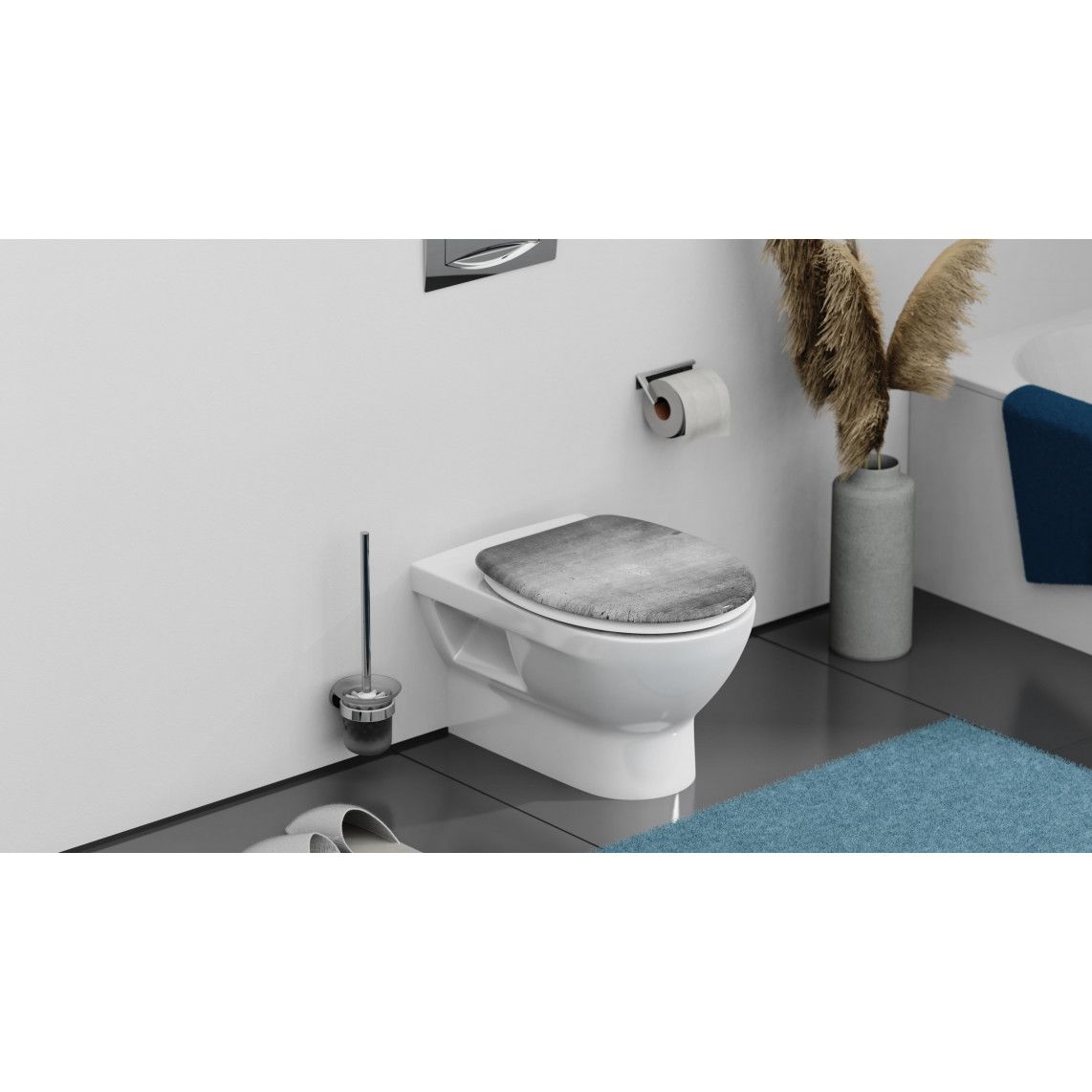 82155 Duroplast WC-zitting INDUSTRIAL GREY, met valrem vue 11
