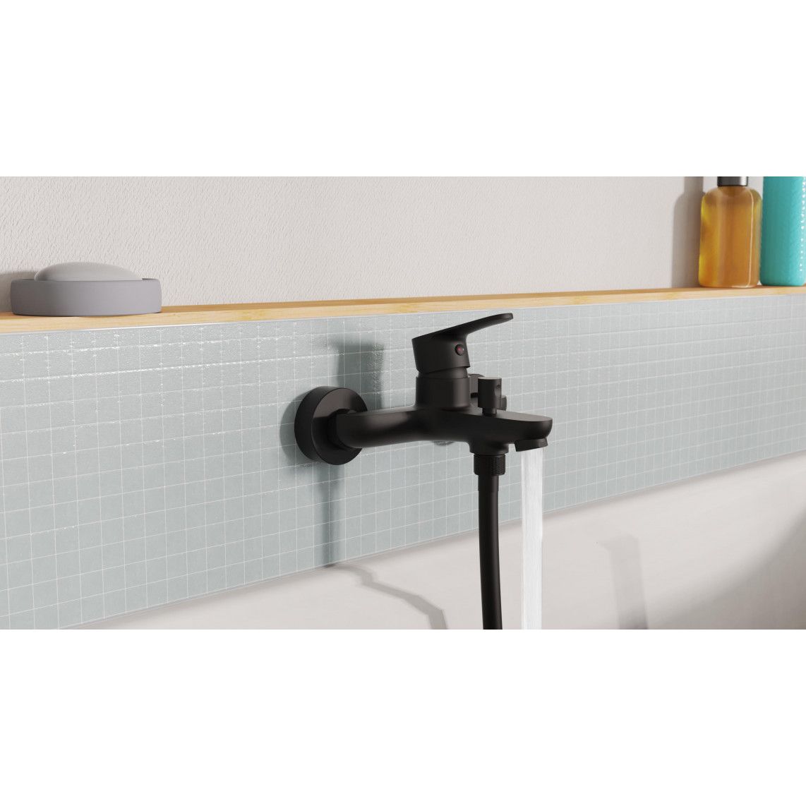 NI023CALCRBL CLAUDIO Bathtub mixer, black matt vue 8
