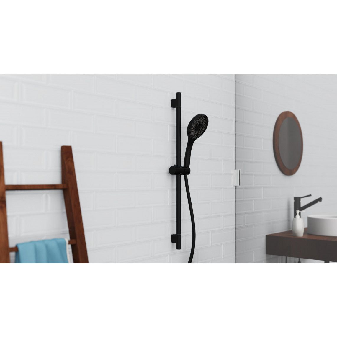 64996 CAPRI Set barre de douche, noir mat vue 11