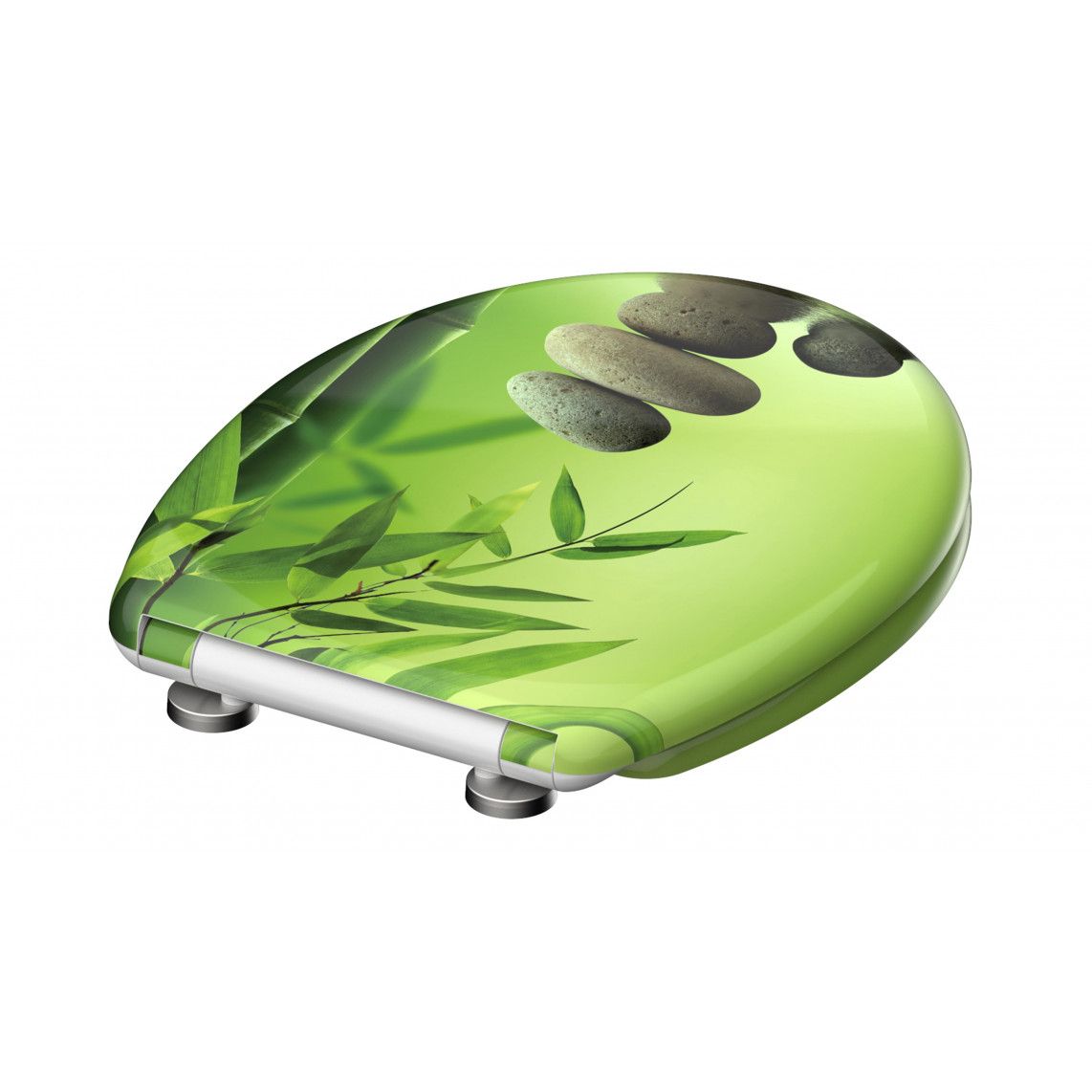 82365 Duroplast Toilet seat GREEN GARDEN, with soft close and quick release vue 4