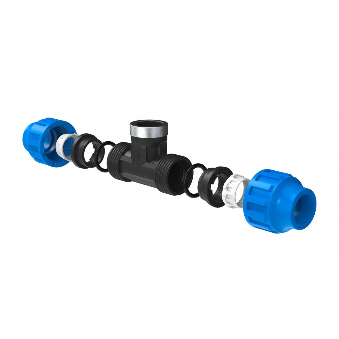 984844717 PP T-stuk, 32 mm x 3/4"BI x 32 mm, knelfitting voor tyleen/socarex vue 3