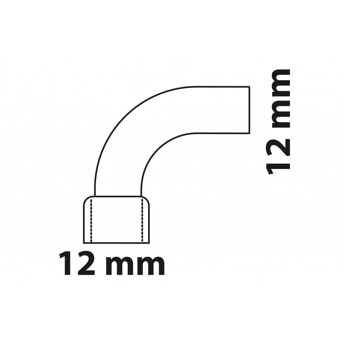 989022017 CU arc 90°, vierge, 12 mm, 1 manchon, (5001a) vue 3