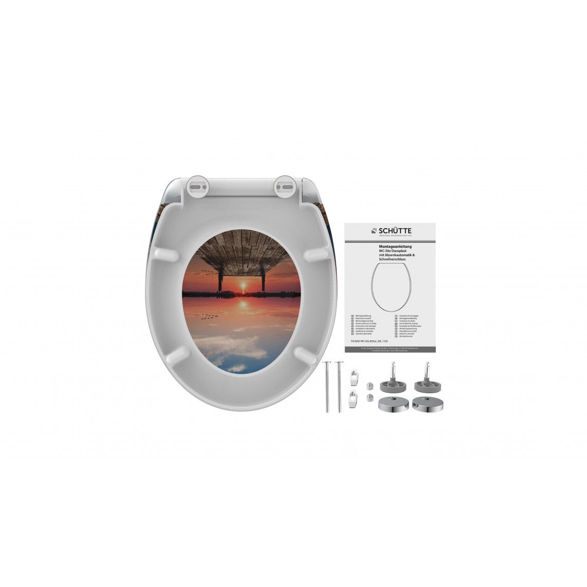 82378 Duroplast Toilet seat SUNSET SKY, with soft close and quick release vue 7
