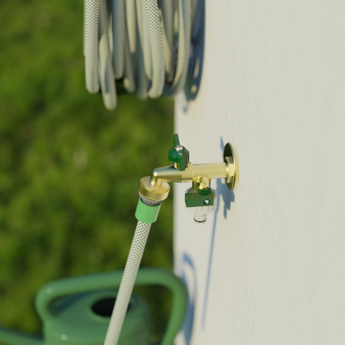 99720225 2-ways-ball-outlet valve, brass, 3/4" male x 1" male x 1" male vue 9