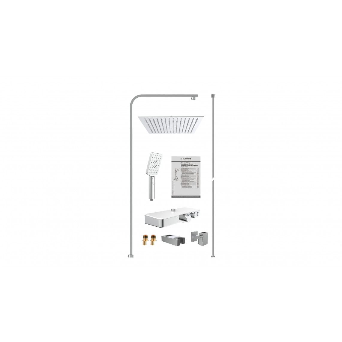 60530 OCEAN Regendouche set met thermostatische kraan, chroom/wit, met planchet vue 4