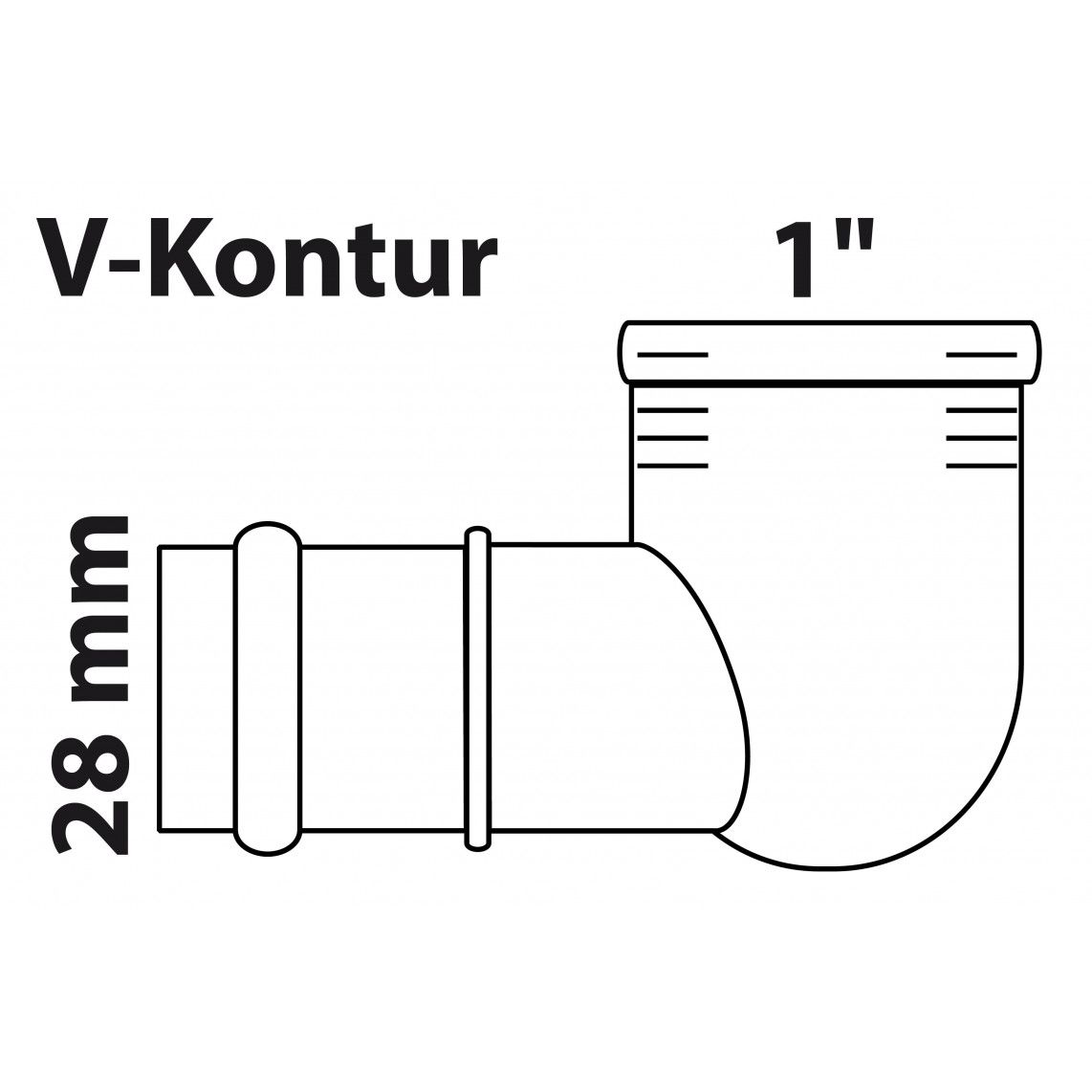 988621755 BR coude 90°, vierge, 28 mm x 1" F, 1 manchon, (P4090g) vue 2