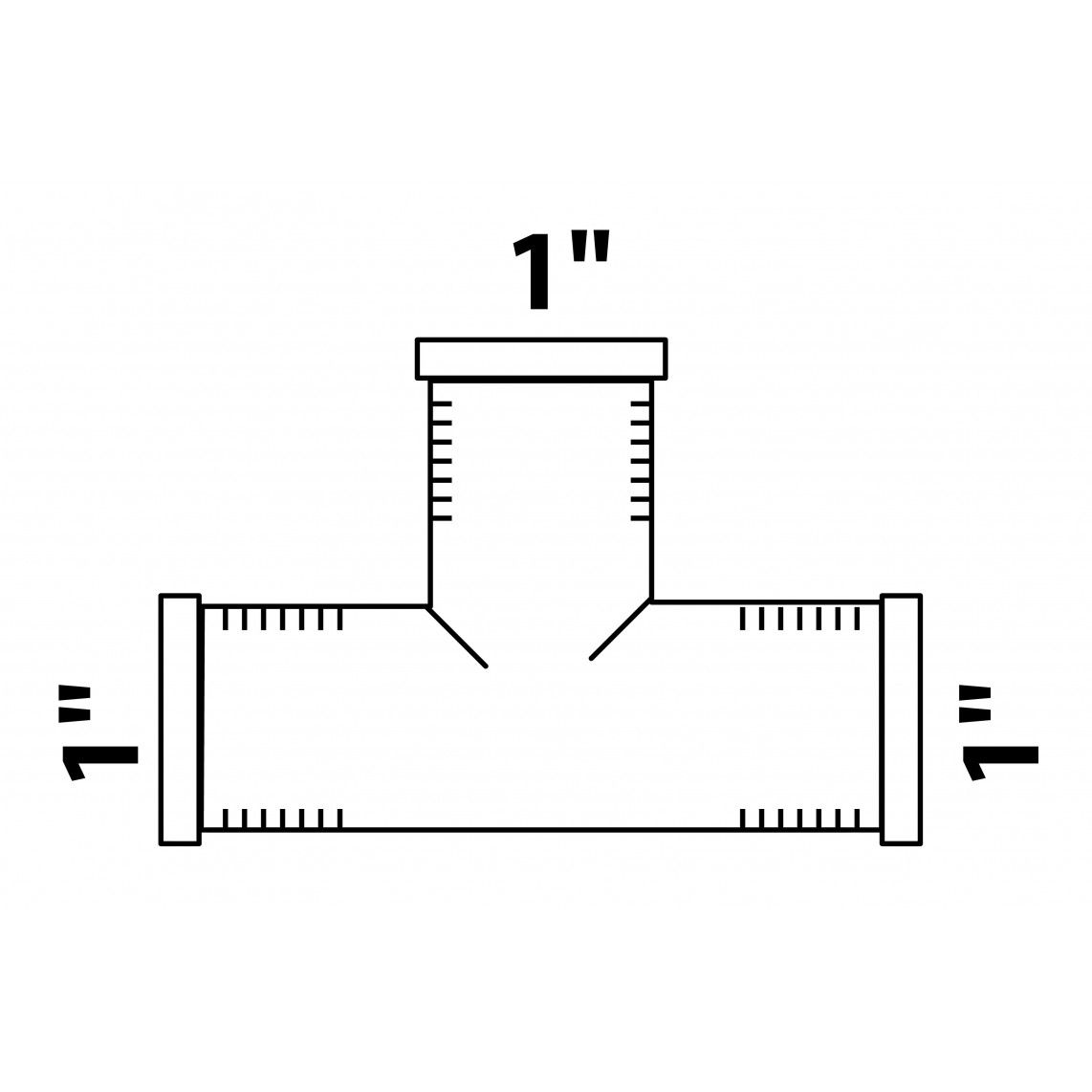 989404355 MS T-stuk, blanco, 1"BI vue 2