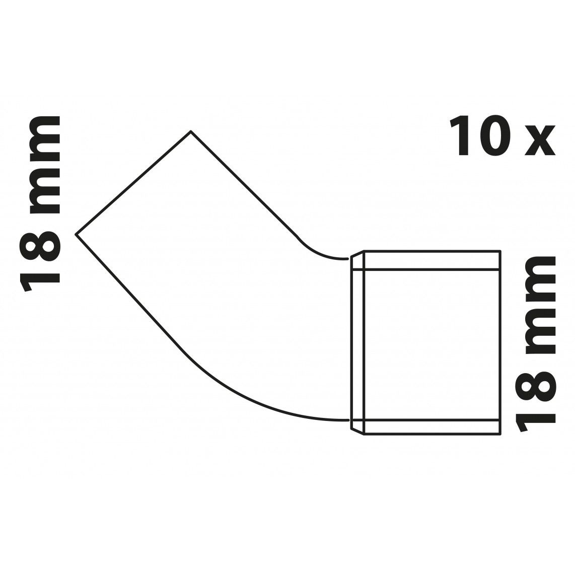 98914860 CU boog 45°, blanco, 18 mm, 1 mof (5040) (10x) vue 2