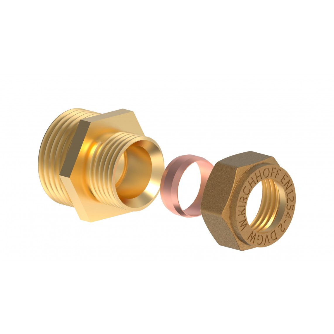 989457217 LT pièce intermédiaire, vierge, 12 mm x 1/2" M, raccord à serrer pour tube en cuivre, vue 3