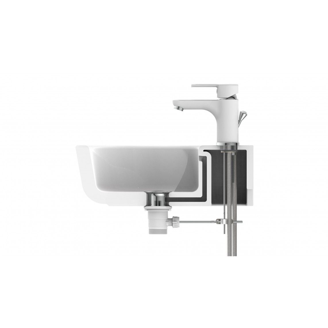 NI075DINWCR DIZIANI Mitigeur lavabo, blanc/chromé vue 8