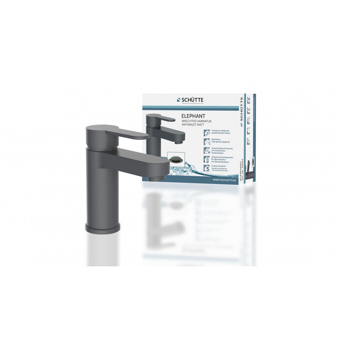 34214 ELEPHANT Wash basin mixer, anthracite matt vue 6