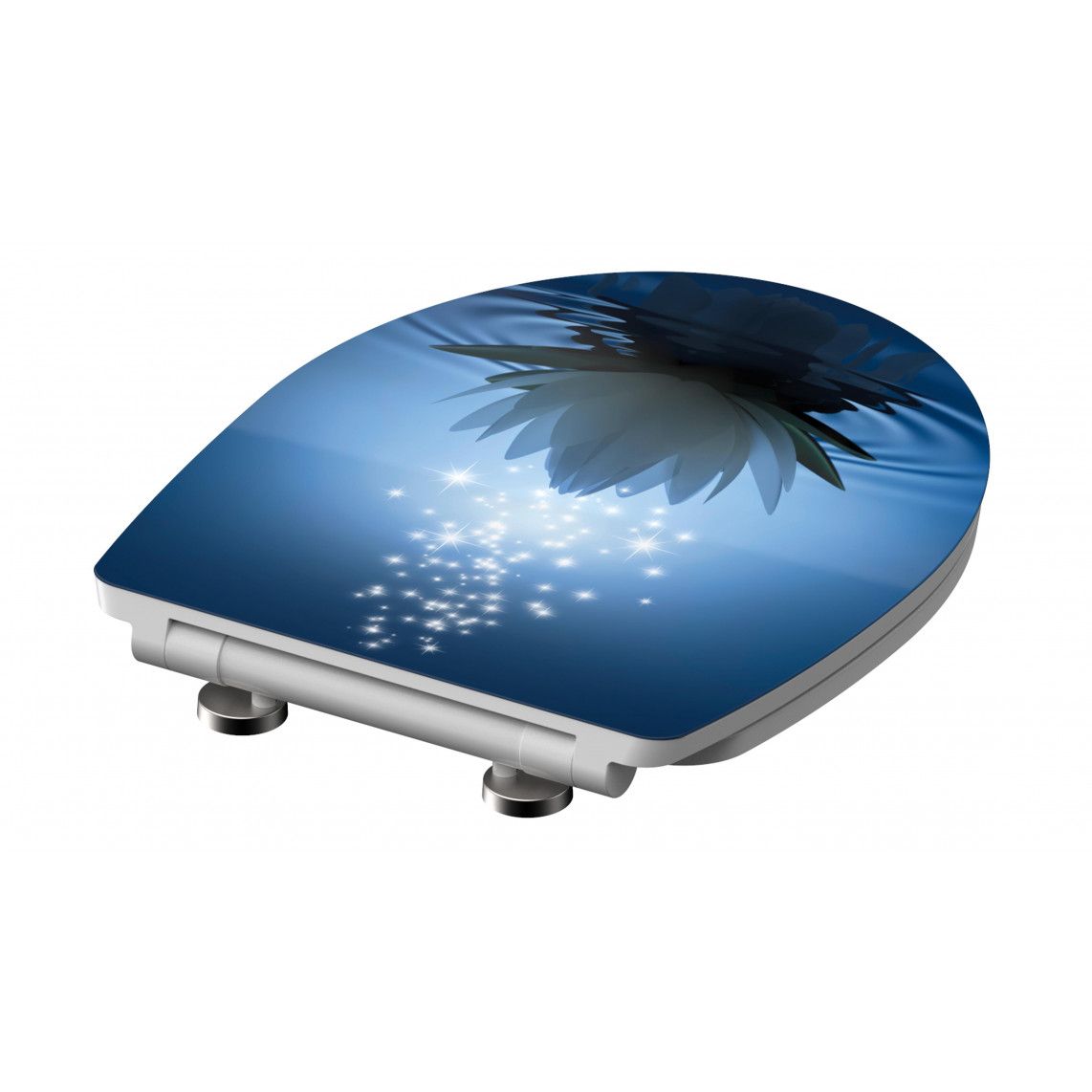82582 Duroplast HG Toilet seat WATER LILY, with soft close and quick release vue 4