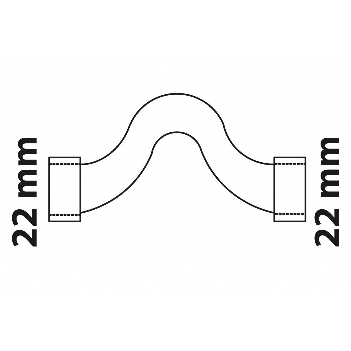 989254055 CU coude croisé, vierge, 22 mm, 2 manchons (5085) vue 3