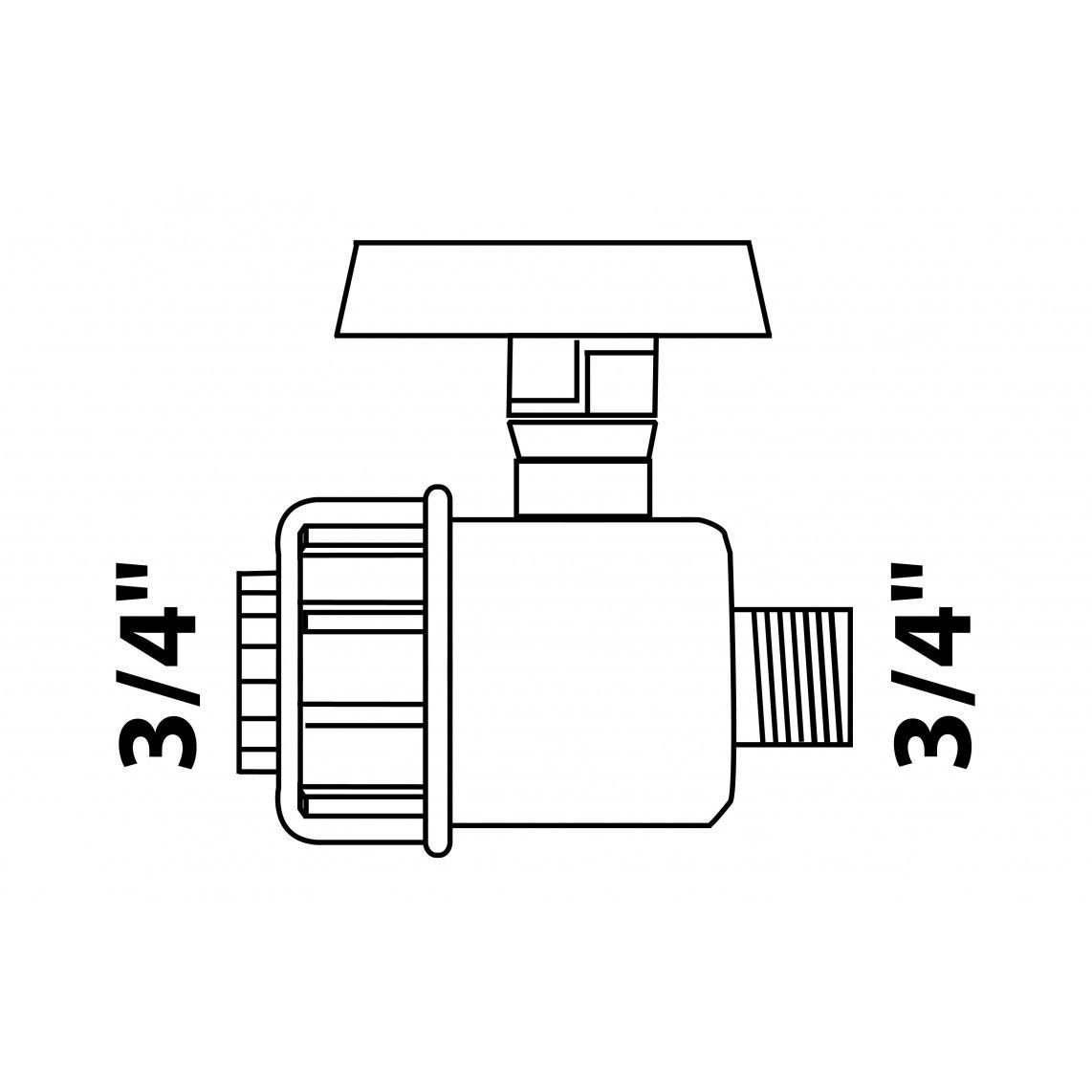 984821055 PVC robinet à sphère, 3/4" F x 3/4" M, pour PEHD/socarex vue 2