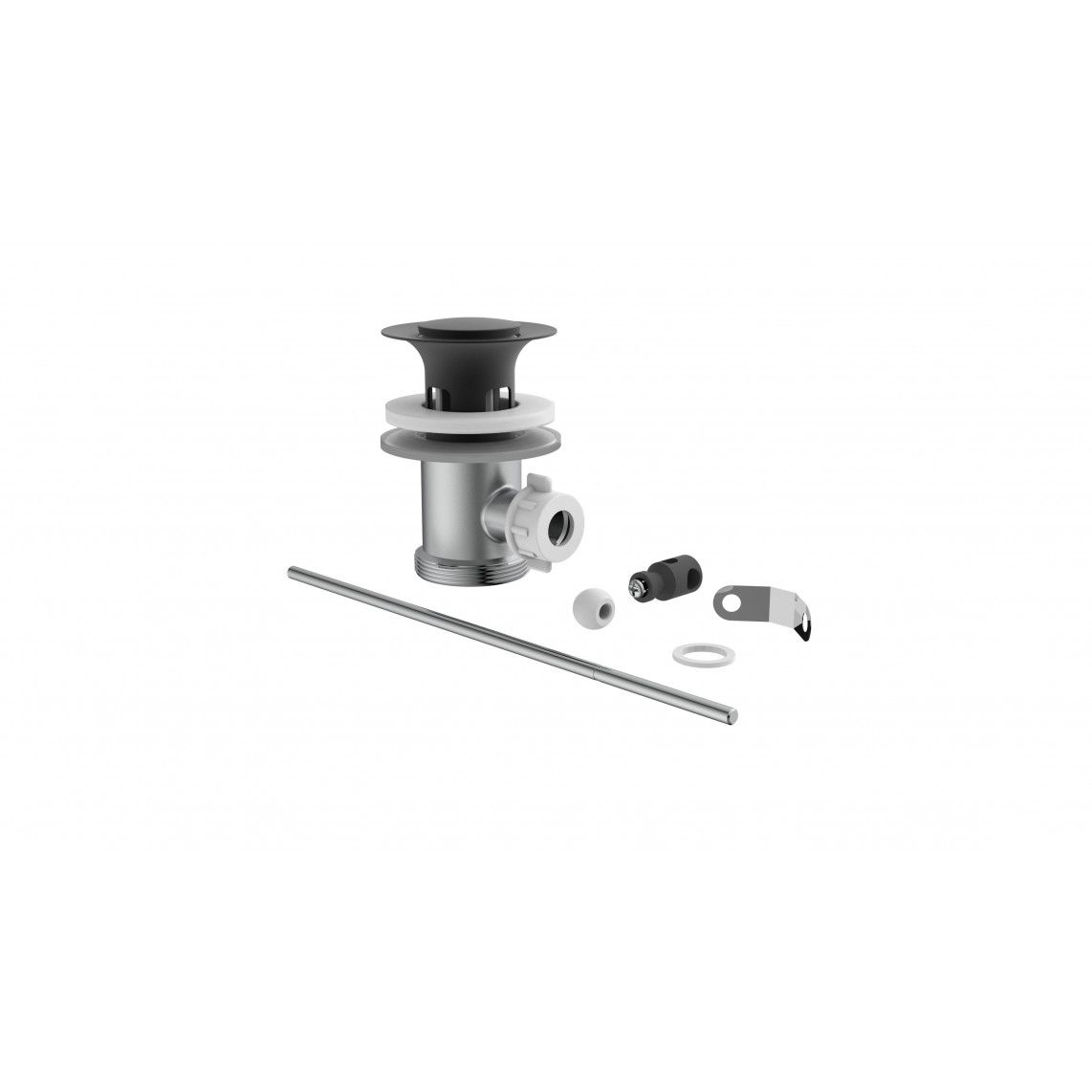986444016 bonde excentrique, noir mat, 1 1/4", pour lavabo