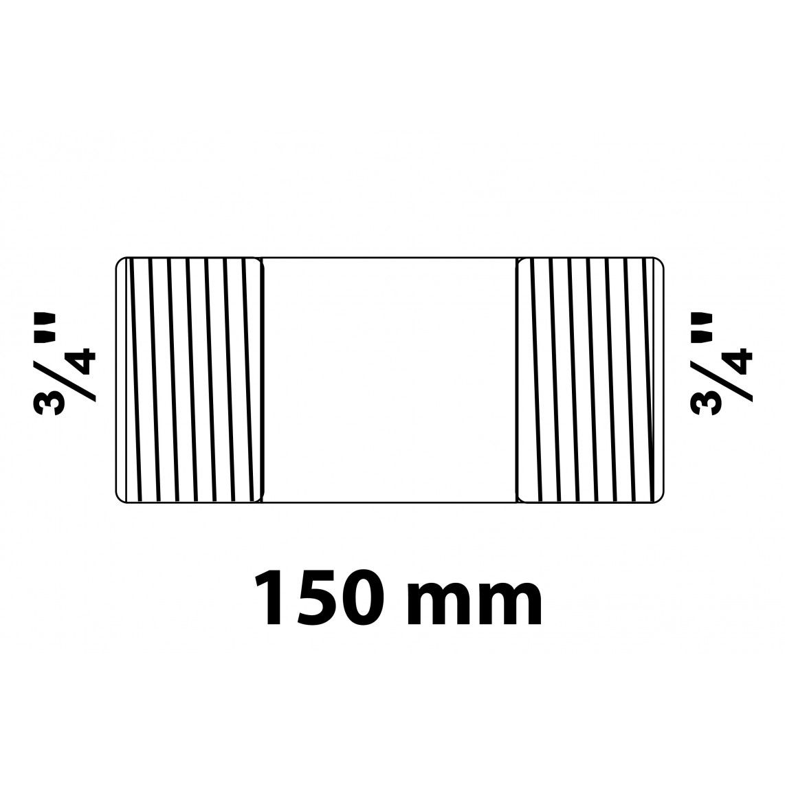 989823555 FM mamelon double, galvanisé, 3/4" x 150 mm, (23) vue 2