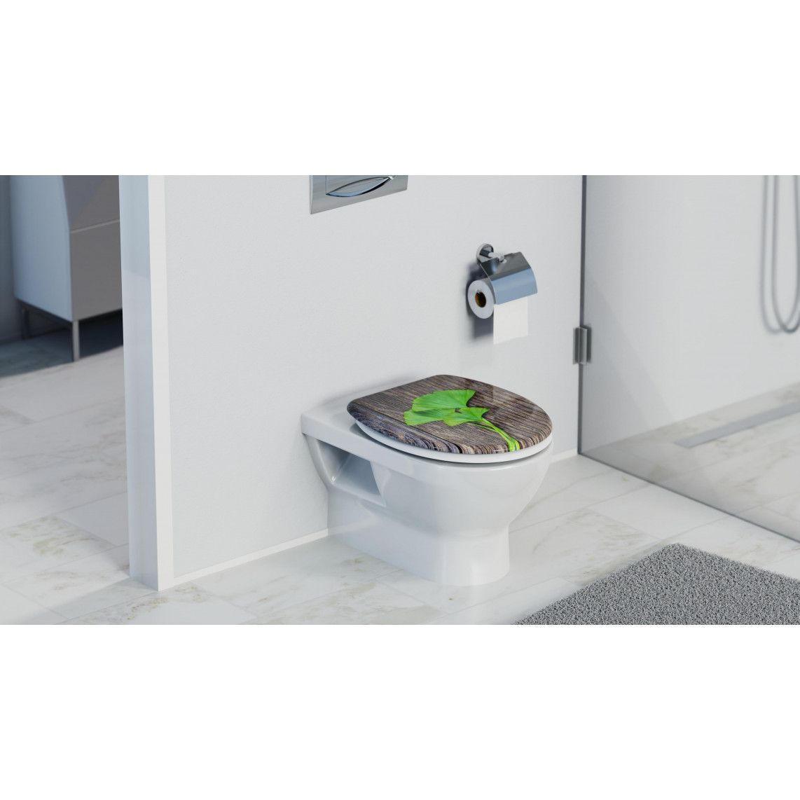 82154 Duroplast WC-zitting GINGKOundWOOD, met valrem vue 10
