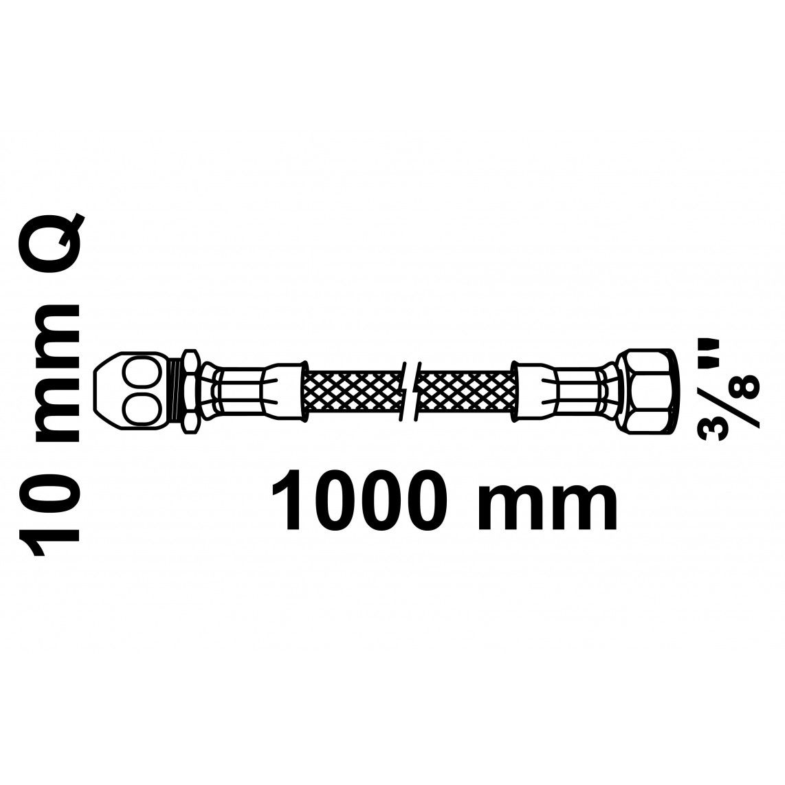 98627955 Flexaansluitslang 1000 mm, 3/8"BI x 10 mmQ vue 2