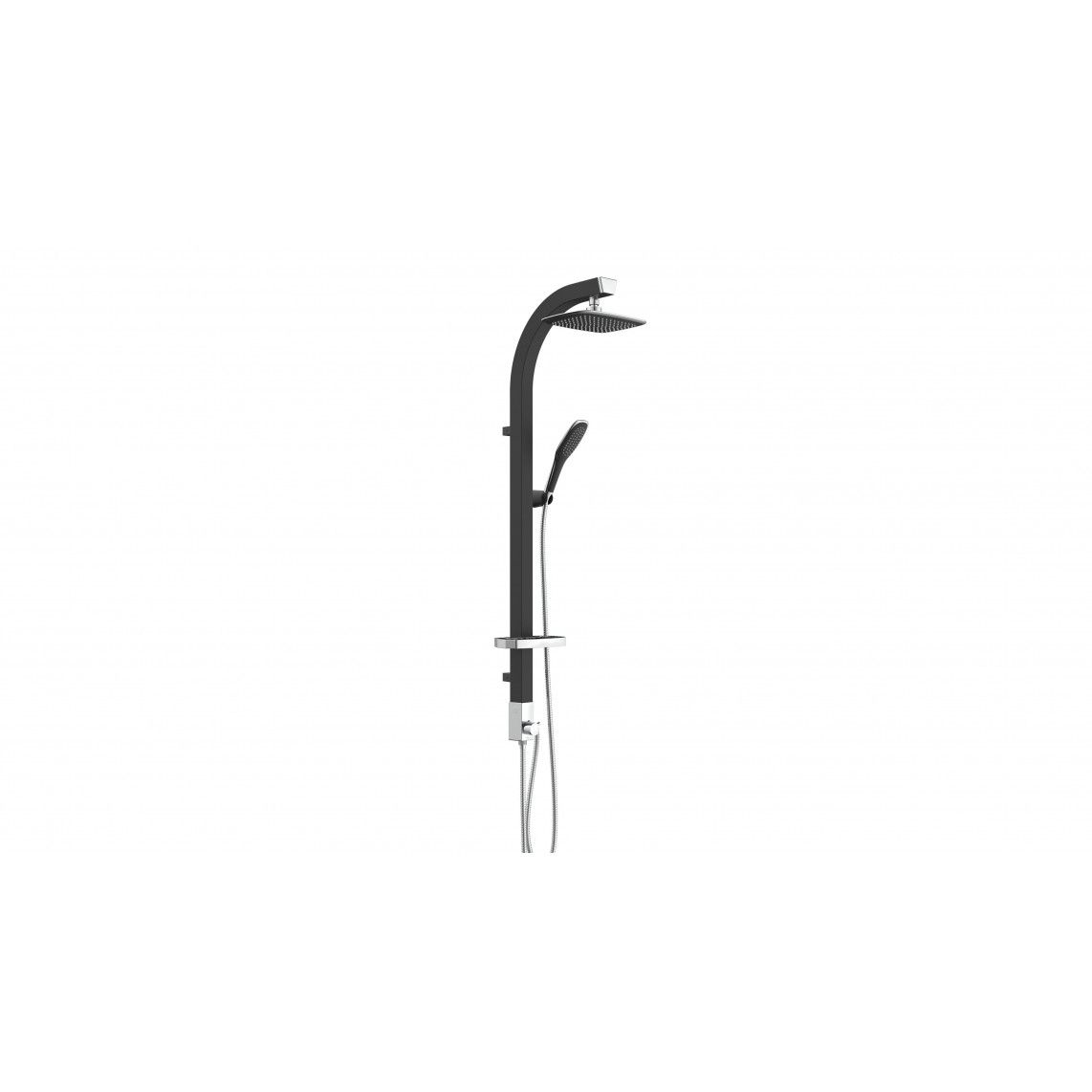 60060 MADAGASKAR Regendouche set, mat zwart/ chroom vue 2