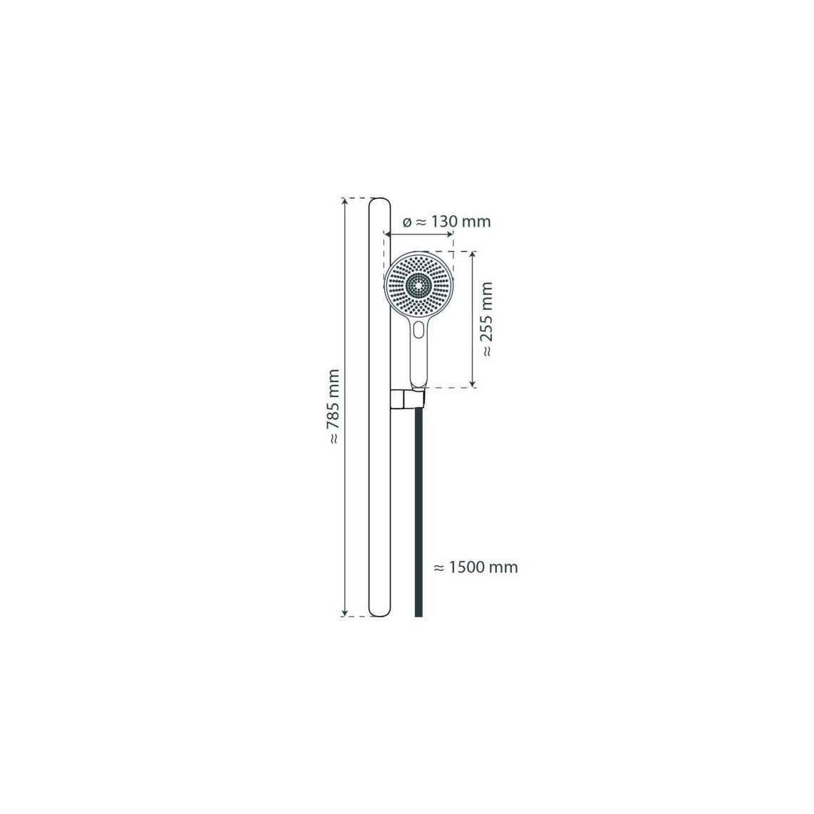 64202 KARIBIK doucherail set, mat grafiet, oval vue 2