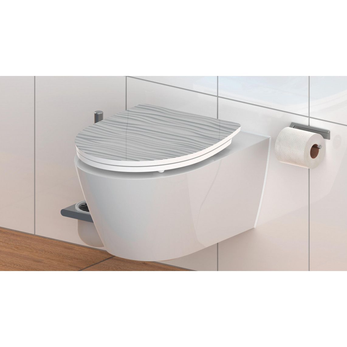 82584 Duroplast HG WC-zitting WHITE WAVE, met valrem en afneembaar vue 6