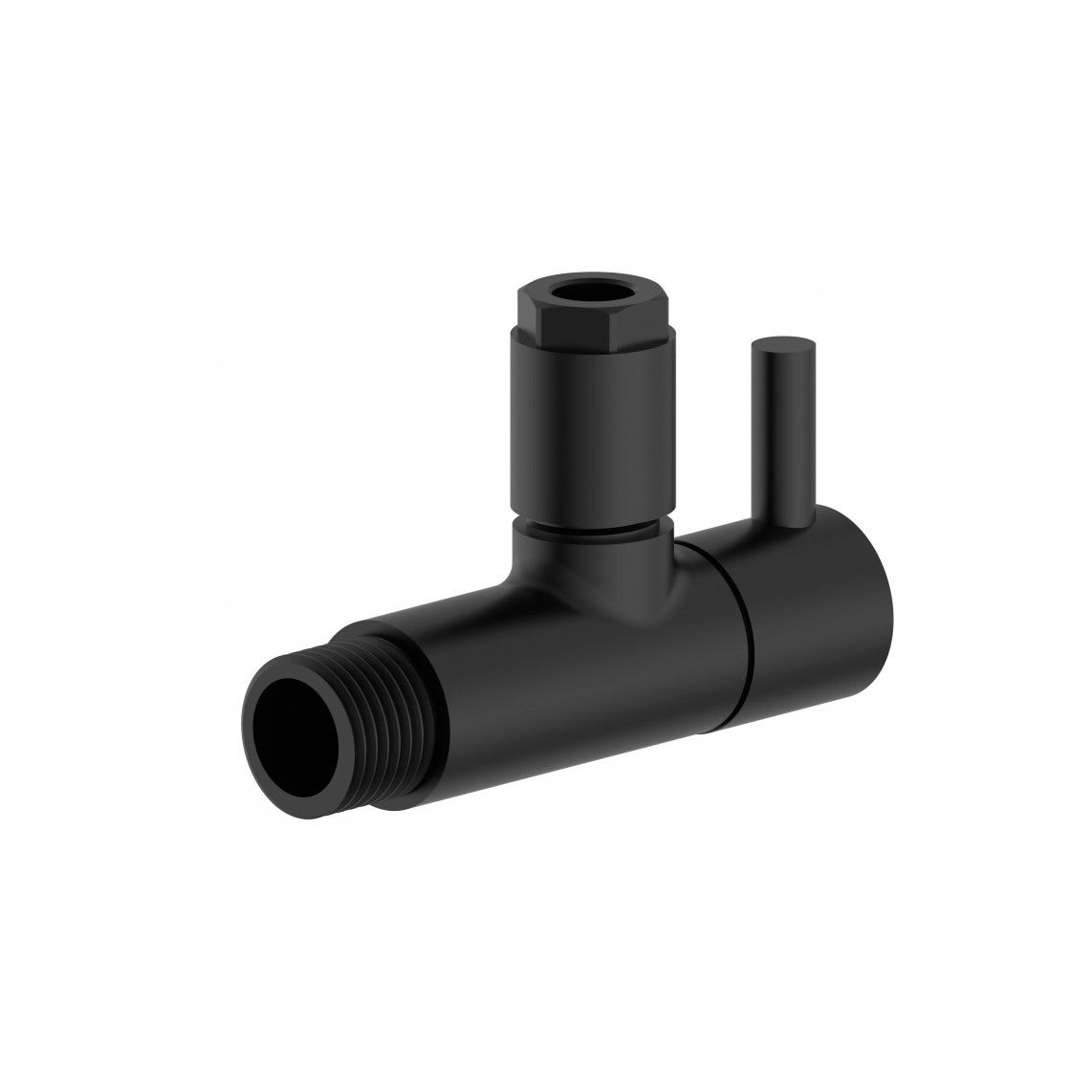 98166120 Angle valve, brass, black matt, 1/2"male x 10 mmQ, with rose vue 3