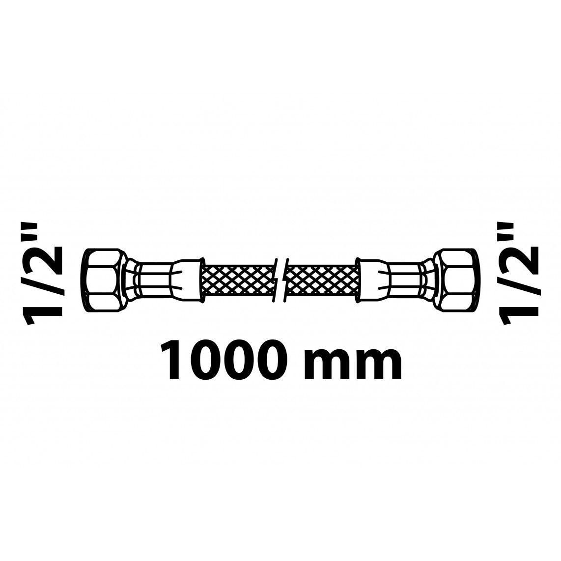 98628528 Flexaansluitslang 1000 mm, 1/2"BI x 1/2"BI vue 2