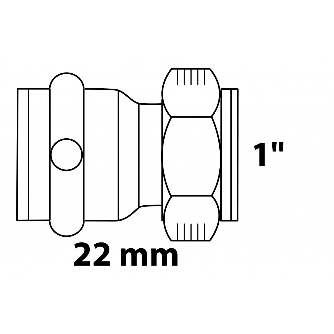 988628854 BR overgang schroefverbinding, blanco, 22 mm x 1"BI, 1 mof, (P4355) vue 3