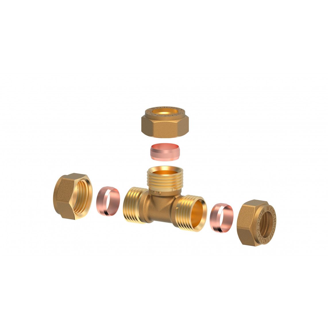 989453117 MS T-stuk, blanco, 12 mm, knelfitting voor koperen buis vue 3