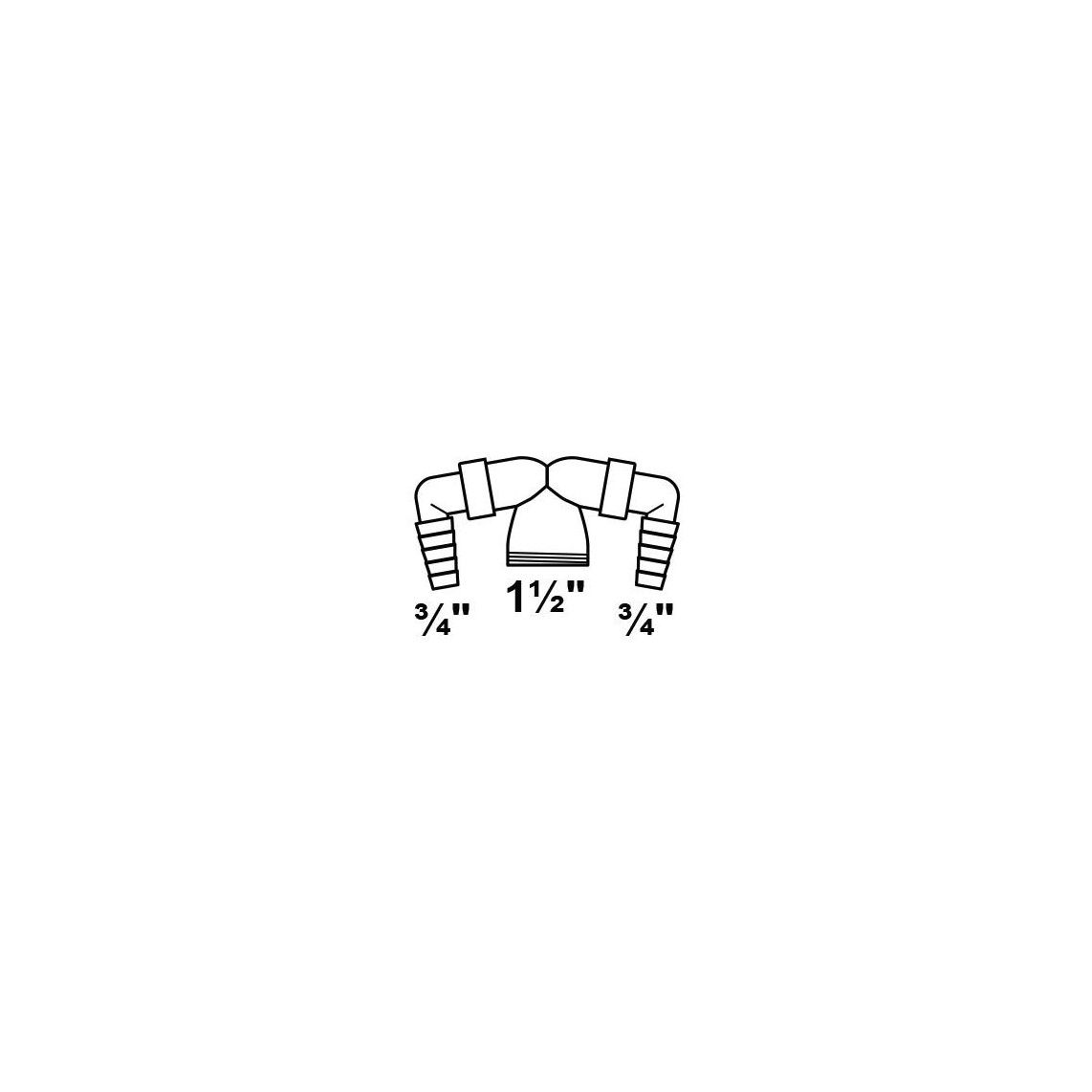 98837960 KS DALLMER dubbele toestelaansluiting, wit, 1 1/2"BU x 3/4"T vue 2