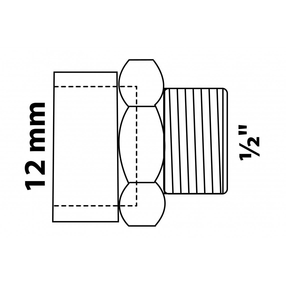 989087055 BR Mamelon de transition, vierge, 12 mm x 1/2" M, 1 manchon (4243g) vue 2