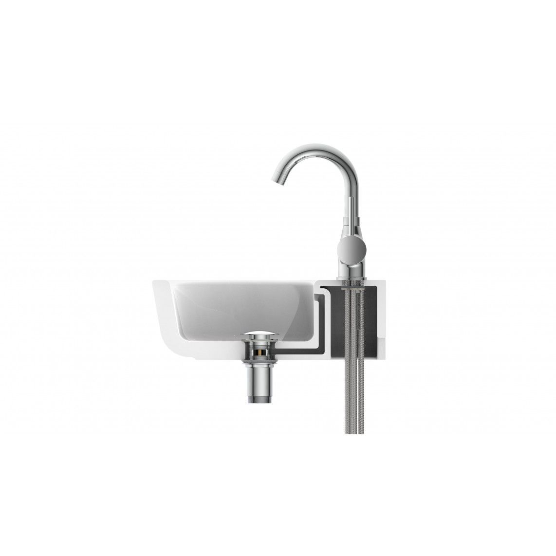 NI075FUTCR-LP FUTURA Wash basin mixer low pressure, chrome vue 7