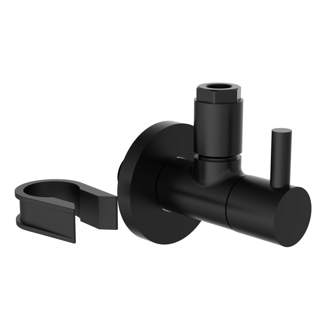 98166120 Angle valve, brass, black matt, 1/2"male x 10 mmQ, with rose vue 4