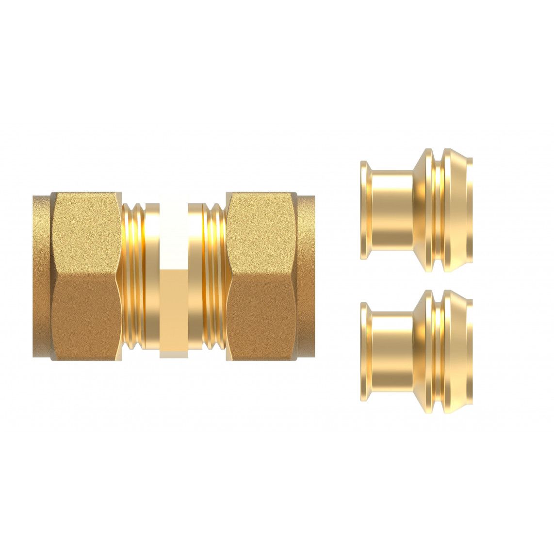 989454117 LT pièce de raccordement, vierge, 10 mm / incl. 2x jeu de réduction 8 mm, raccord à serrer pour tube en cuivre vue 3