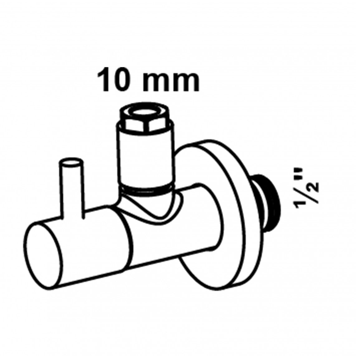 98166120 Angle valve, brass, black matt, 1/2"male x 10 mmQ, with rose vue 11