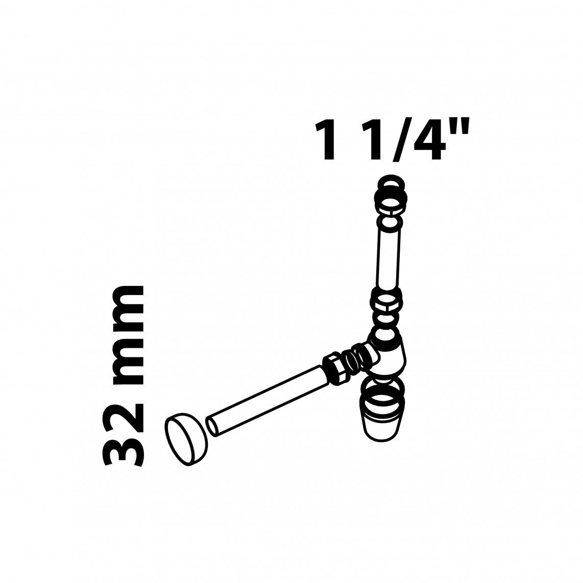 98803049 ECO-SAVE KS siphon à bouteille, Gris, 1 1/4"x32 mm vue 7