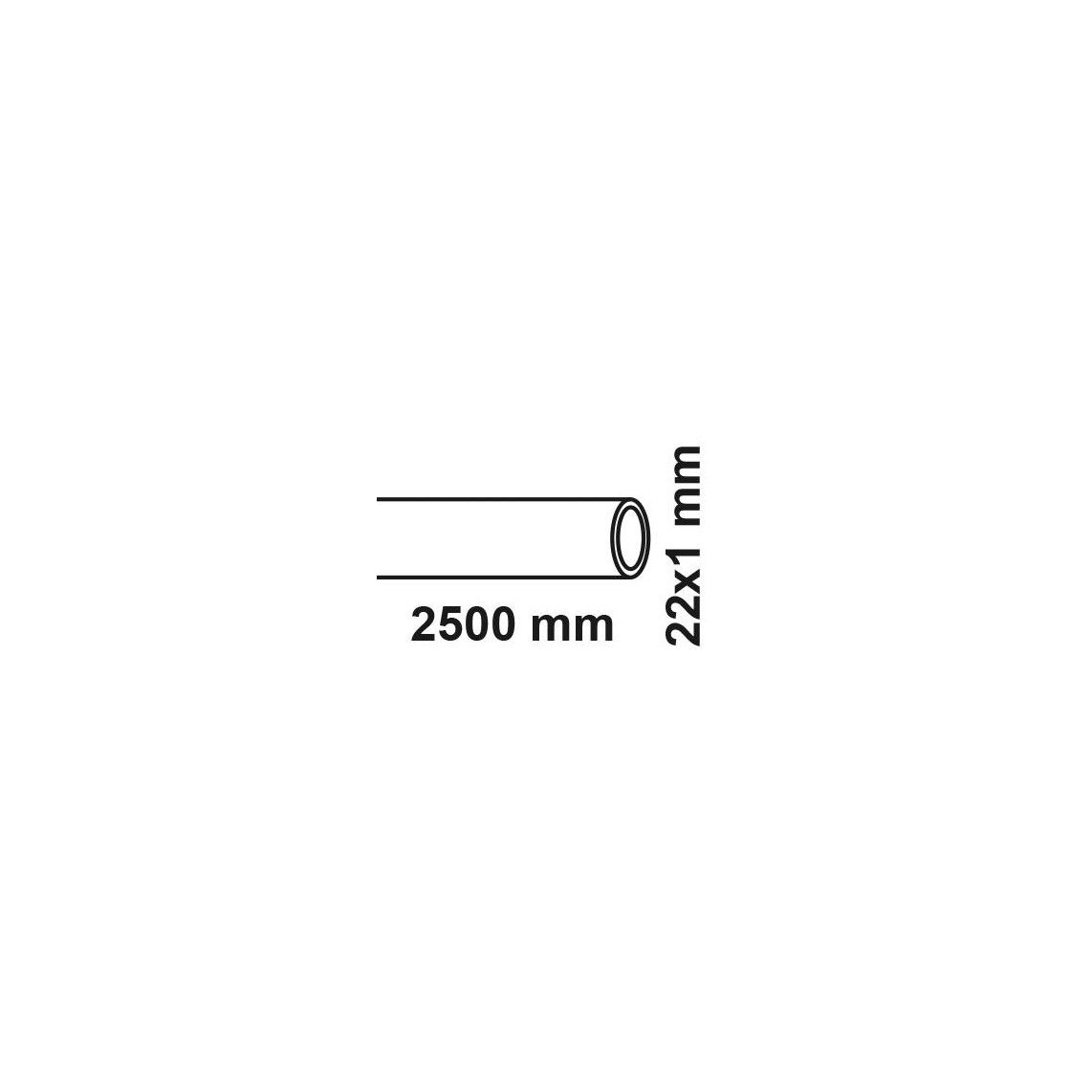 9859120022 CU koperen buis 2,5 m, blanco, 22 x 1 mm vue 2