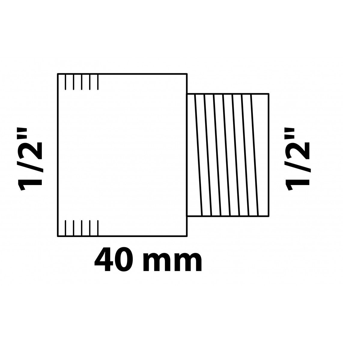 989316755 LT extension de robinet, vierge, 1/2" x 40 mm vue 2