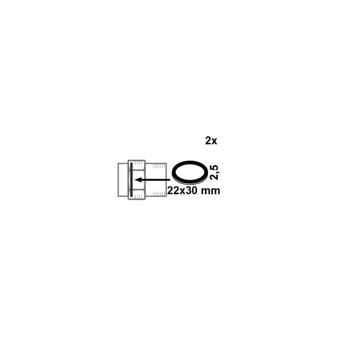 98696750 Screw connection gasket, rubber, 22 x 30 x 2,5 mm, for 1/2" (2x) vue 2